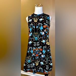 On the Road Floral Halter Keyhole Back Swing Dress Size M